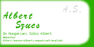 albert szucs business card