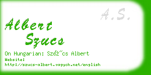 albert szucs business card